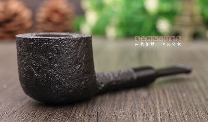 意大利 Vitale维塔莱石楠木烟斗 黑色喷砂01-1