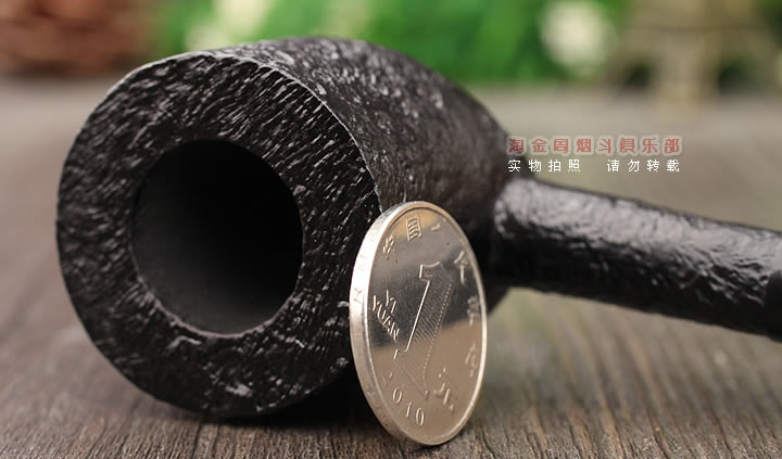 意大利 Vitale维塔莱石楠木烟斗 黑色喷砂01-5
