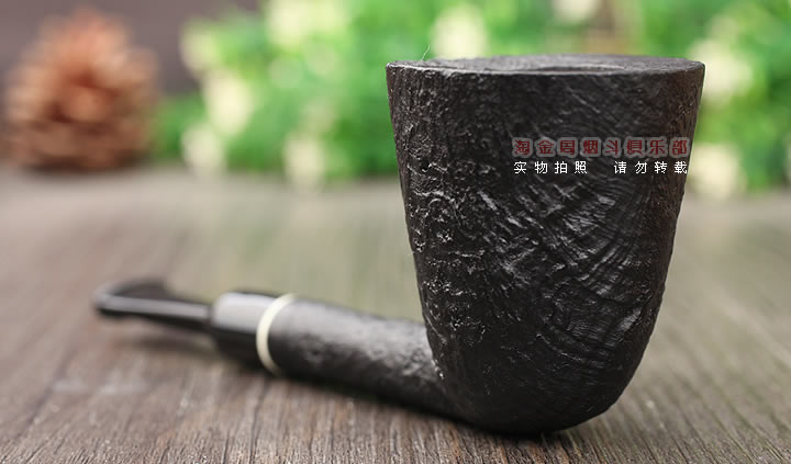 意大利 Vitale维塔莱石楠木烟斗 黑色喷砂02-2