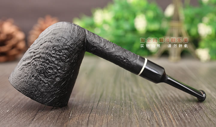 意大利 Vitale维塔莱石楠木烟斗 黑色喷砂02-4