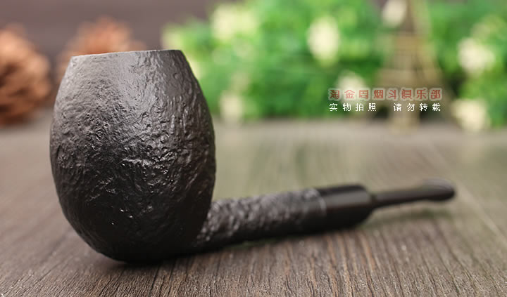 意大利 Vitale维塔莱石楠木烟斗 黑色喷砂03-1