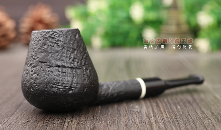 意大利 Vitale维塔莱石楠木烟斗 黑色喷砂04-1