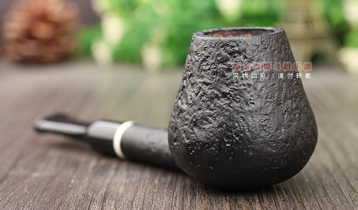 意大利 Vitale维塔莱石楠木烟斗 黑色喷砂04-2