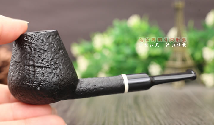 意大利 Vitale维塔莱石楠木烟斗 黑色喷砂04-8