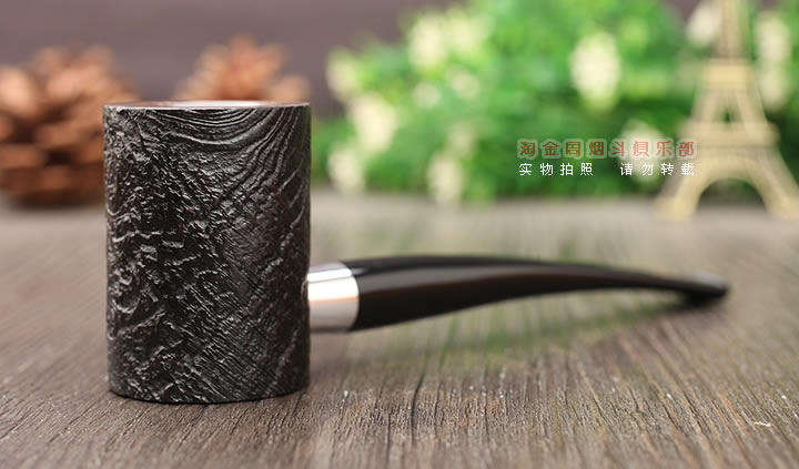 意大利时速 Cesaie 石楠木烟斗 锤子斗 黑色麻面-1