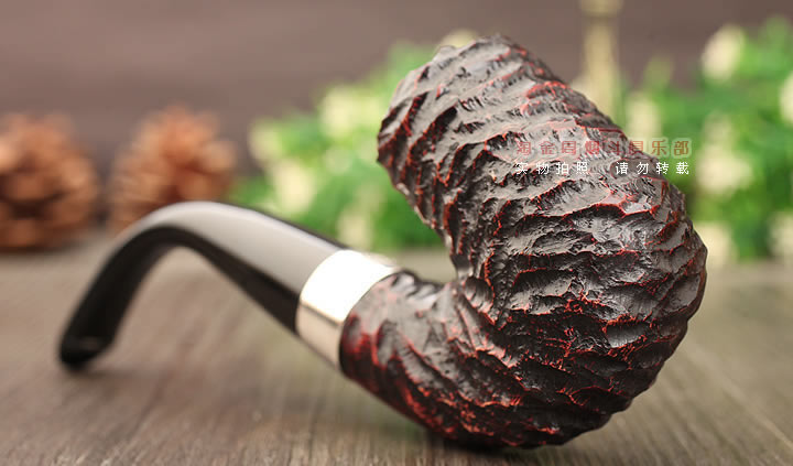 爱尔兰彼得森Peterson石楠木烟斗 2025年度纪念斗 银圈乡土雕刻-3